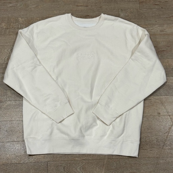 Adele Tops - Adele 'Hello It's Me' Off White Crewneck Pullover Sweatshirt Size XXL